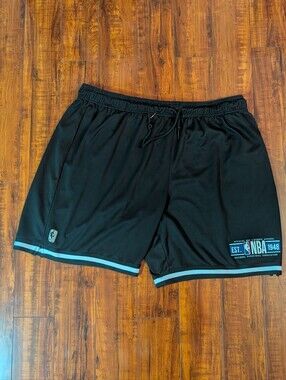 NBA Black Athletic Shorts with Light Blue Trim